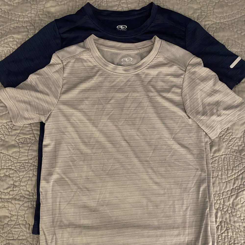 Athletic Works Boy’s Short Sleeve Gray and Navy Tees